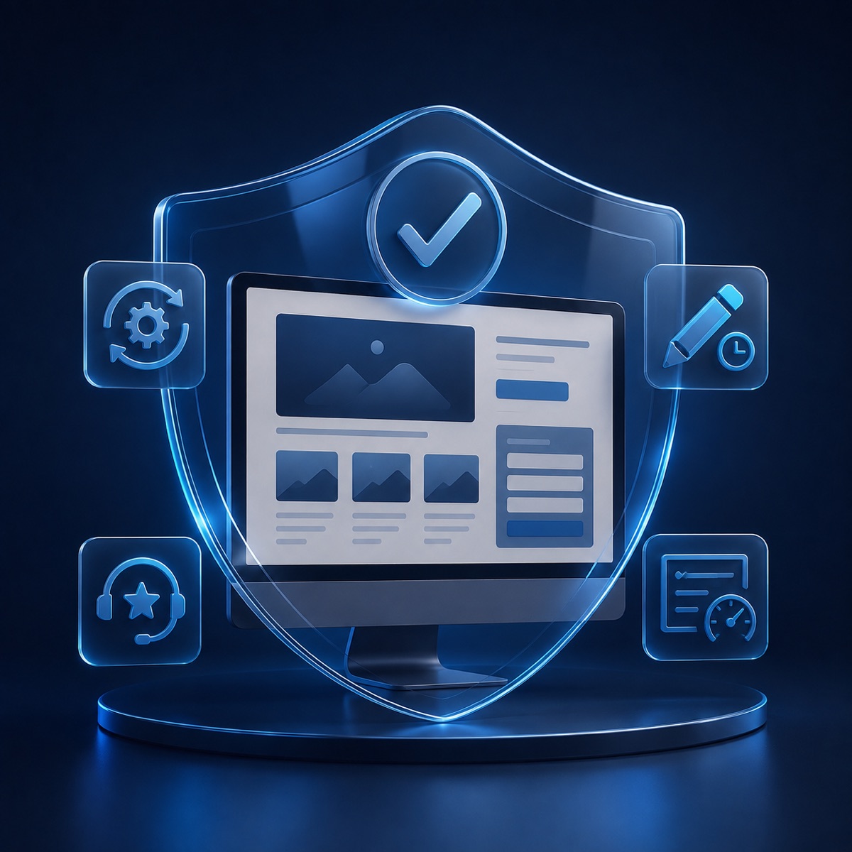 Maintenance Sérénité : sécurité, mises à jour et suivi de site web par Themis Créa